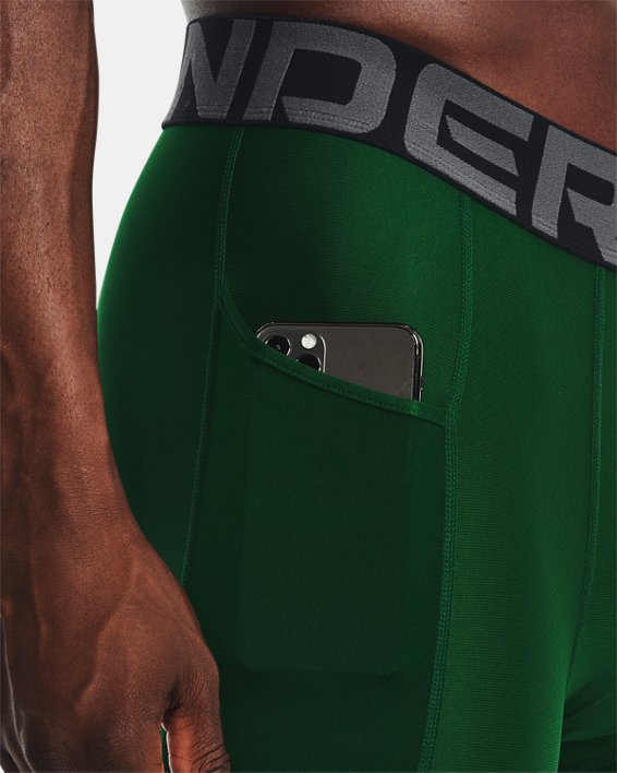 Men's HeatGear® Armour Compression Shorts, Green, pdpMainDesktop image number 3